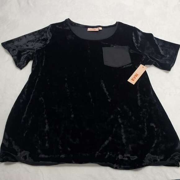 EVRI mineral black velvet pocket tee size 1X - Picture 2 of 8